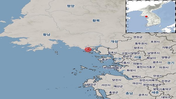 기상청 "인천 강화군 서쪽서 규모 3.7 지진"