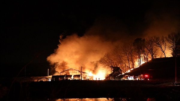 충북 옥천서 식품가공 공장 화재로 8명 대피 