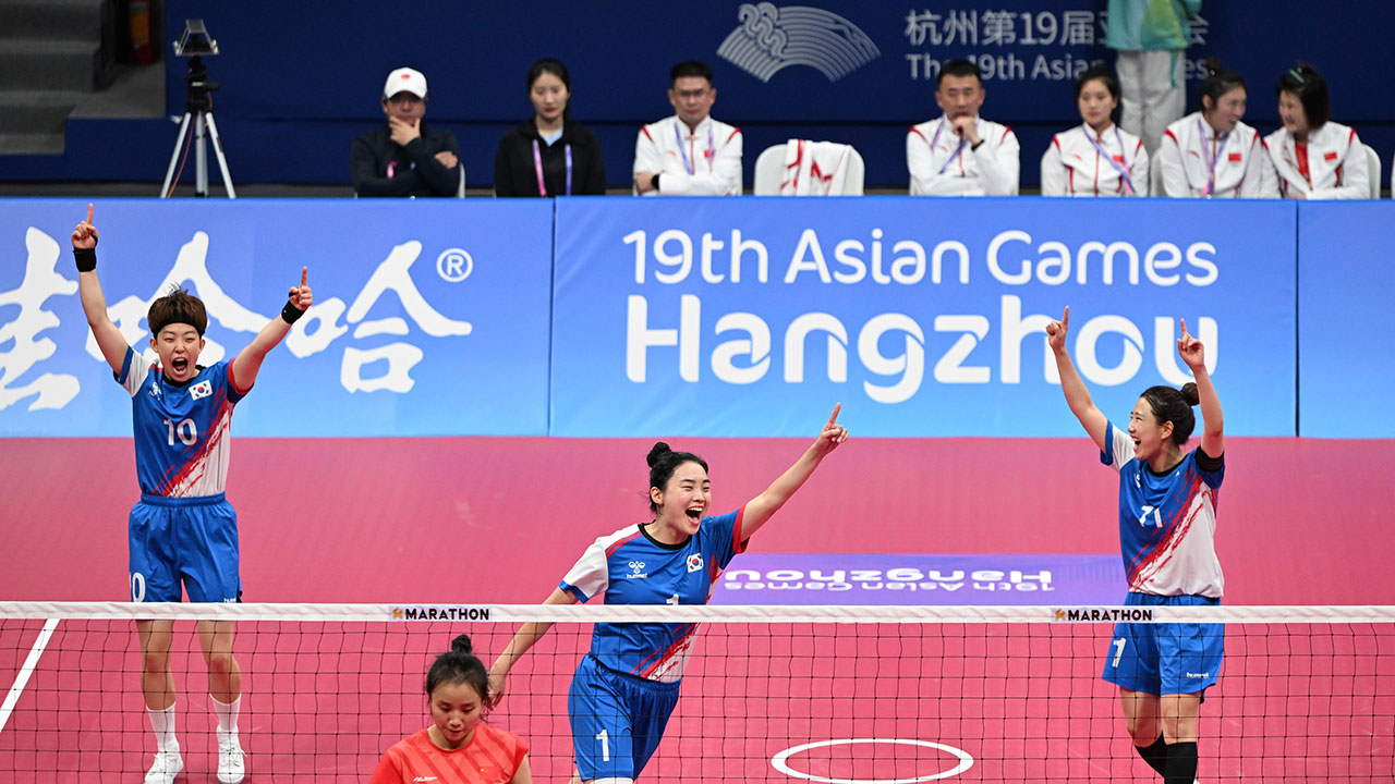 [아시안게임] 한국 세팍타크로, 여자 레구 단체전 4강 진출