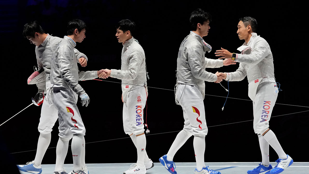 [아시안게임] 펜싱 남자 사브르대표팀, 단체전 3연패