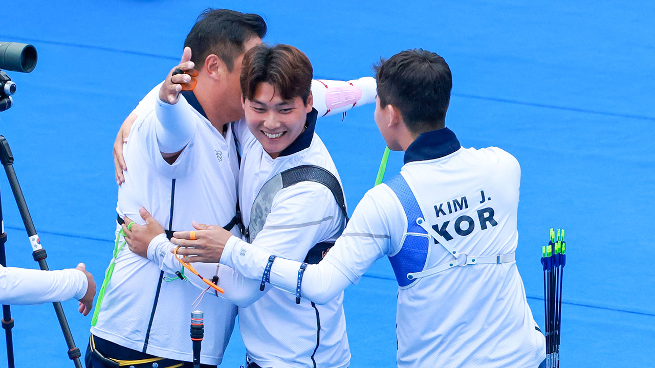 [아시안게임] 남자 양궁 대표팀, 단체전 金‥13년 만의 정상
