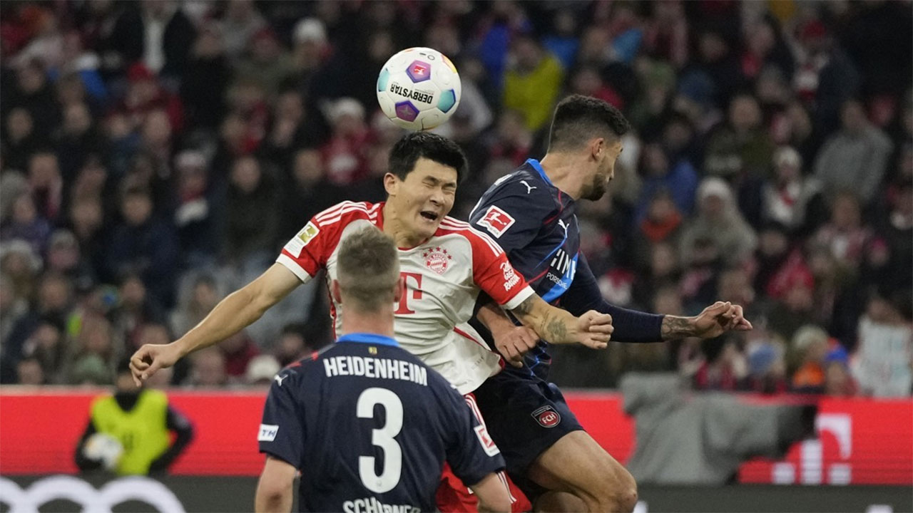 바이에른 뮌헨, 하이덴하임에 4-2 대승‥김민재 14경기 연속 풀타임