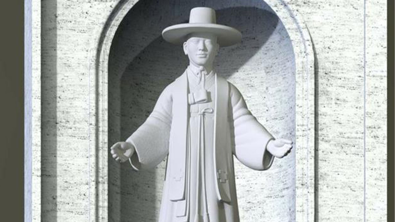 바티칸에 갓 쓴 김대건 신부 조각상 설치‥오는 16일 축성식