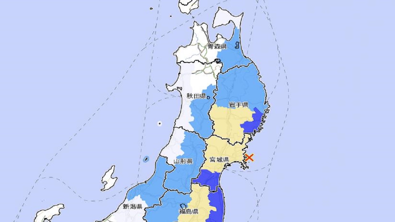 일본 혼슈 북동부 앞바다서 규모 5.5 지진‥"쓰나미 우려 없어"