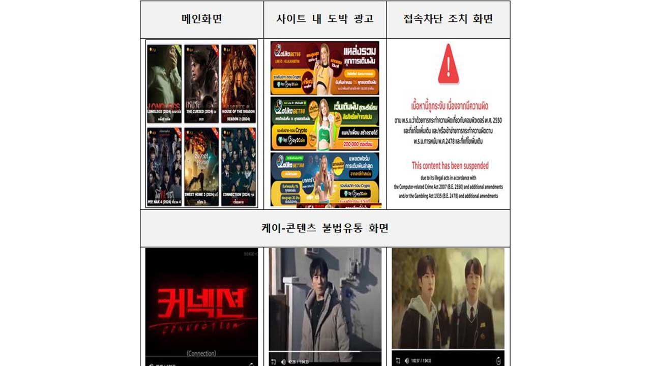 문체부, K-콘텐츠 불법유통 태국 사이트 첫 접속차단