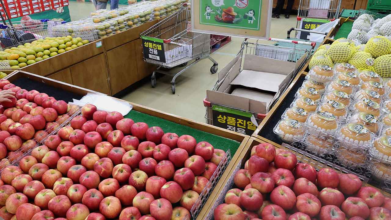 농축산물 물가 2.5% 상승‥사과·배 등 과일 가격 강세