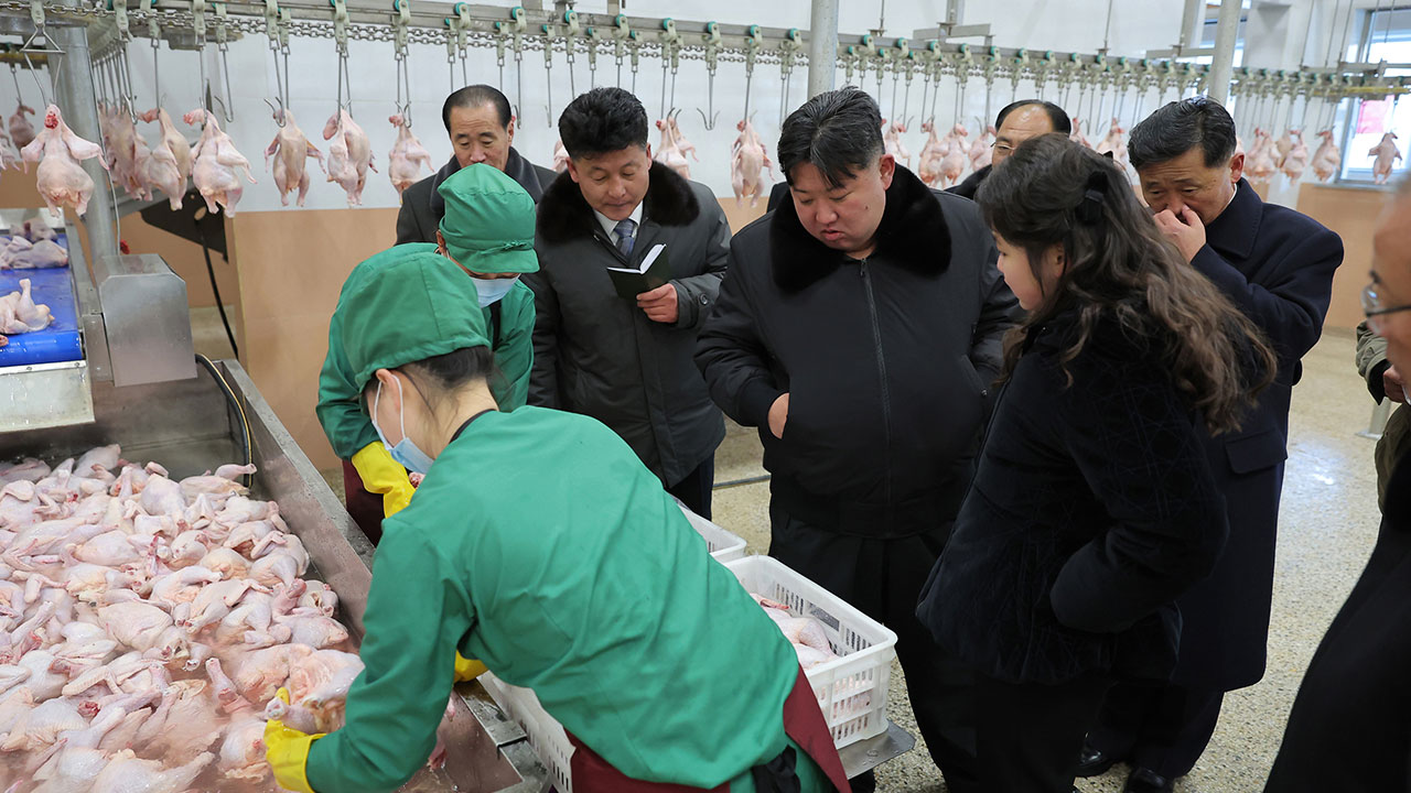 김정은, 딸 주애와 닭 공장 방문‥"더 많은 알 인민에게"
