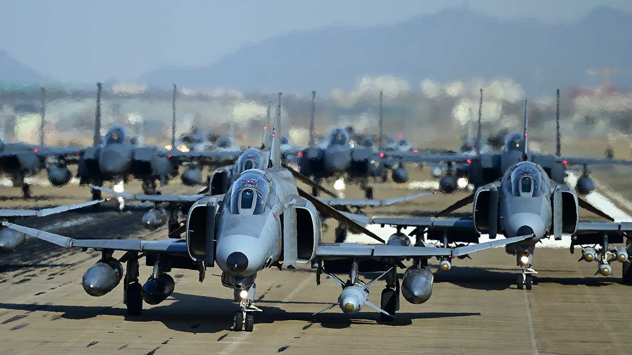공군, 엘리펀트 워크 훈련 실시‥전투기 33대 참가