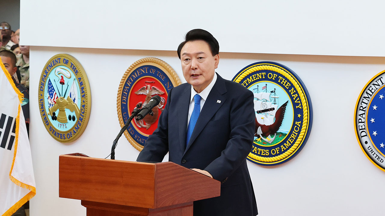 윤 대통령, 북한 향해 "세계평화 위협 무모한 세력‥가치공유국간 연대 필수"