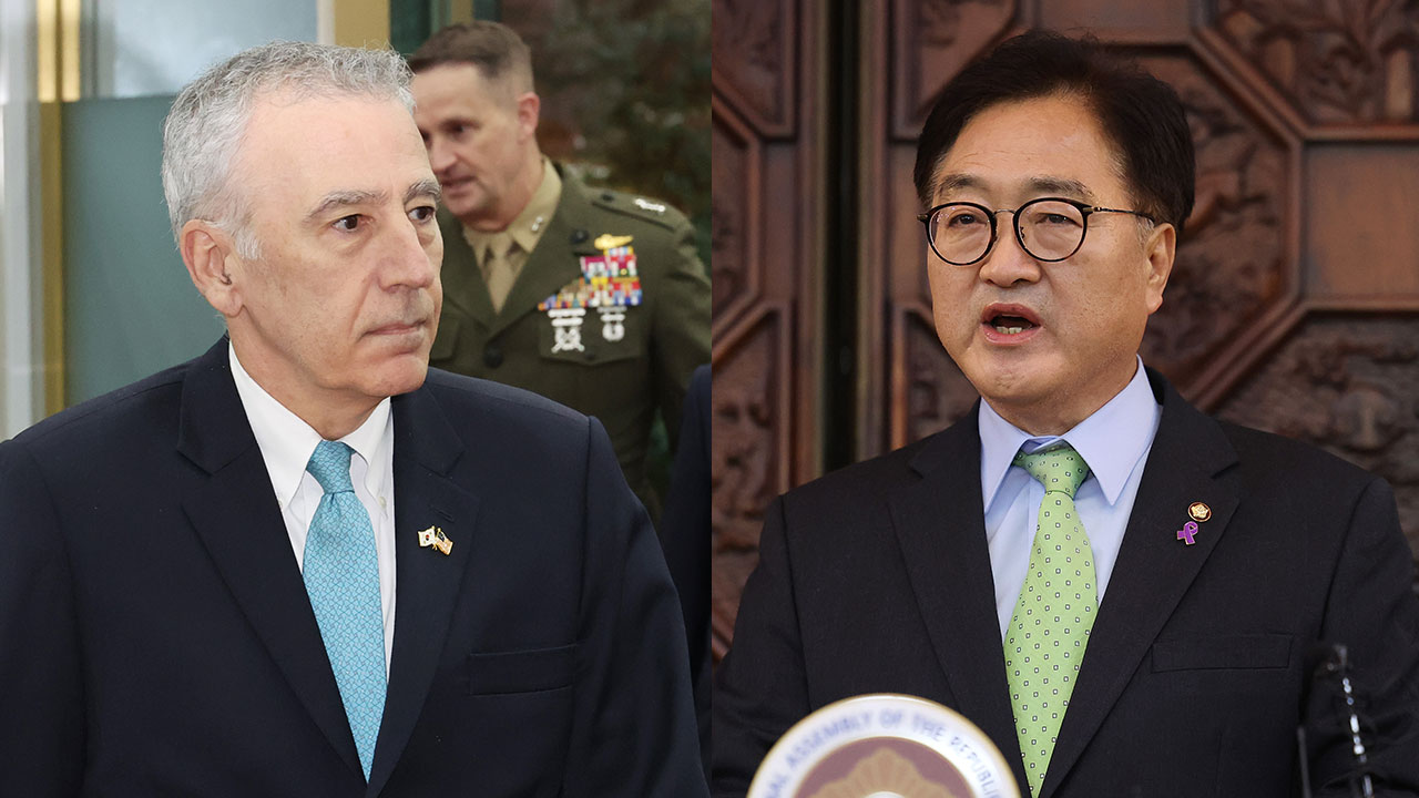 미 대사, 국회의장에 "평화적으로 타개할 것 믿어‥한국 정부에도 전달"