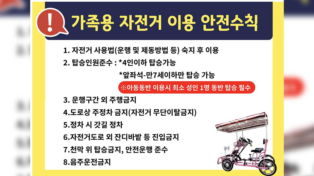서울시, 4인승 자전거 안전대책 가동‥운행구간 제한·대수 절반으로