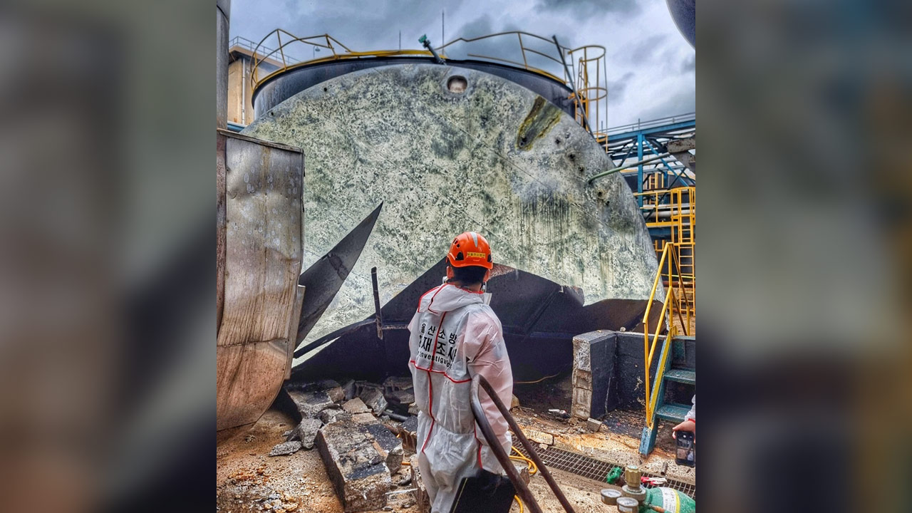 울산 온산공단 화학공장에서 폭발사고‥40대 작업자 숨져