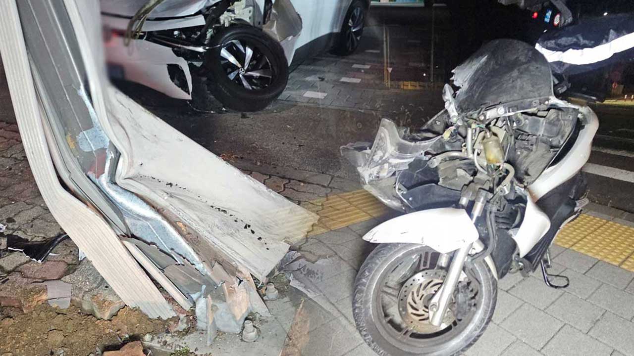 대전 유성구 관평동서 음주 SUV가 오토바이 추돌‥2명 부상