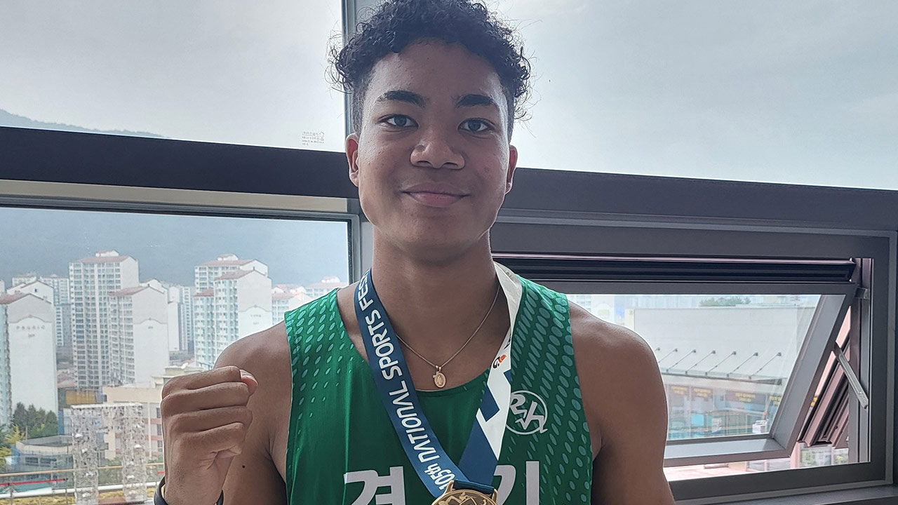 나마디 조엘진, 전국체전 육상 2관왕‥400m 계주 대회 신기록 수립