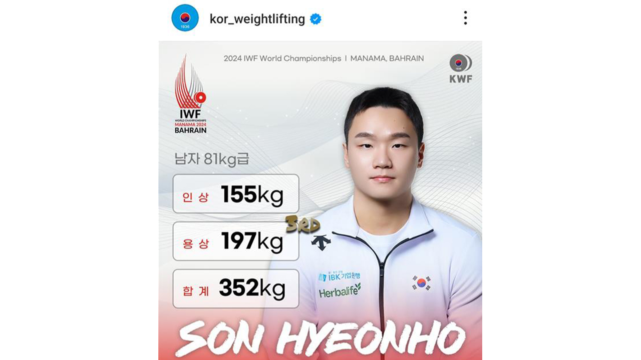 손현호, 세계역도선수권 남자 81㎏급 용상 동메달