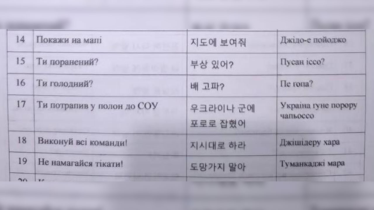 "우크라군, 북한군 도착 대비해 대화 매뉴얼 만들어"