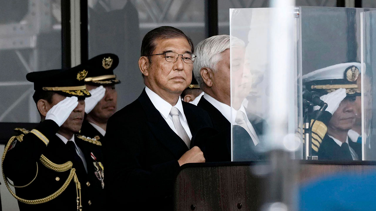 이시바 일본 총리, 자위대 70년 사열식에서 "방위력 착실히 강화"