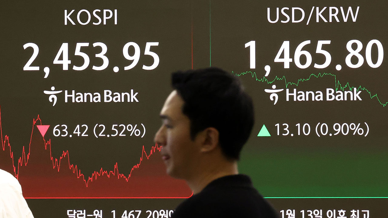 '관세 전쟁'에 온라인 바카라사이트 추천 2.5% 내린 2,450대 마감‥환율은 1,460원대
