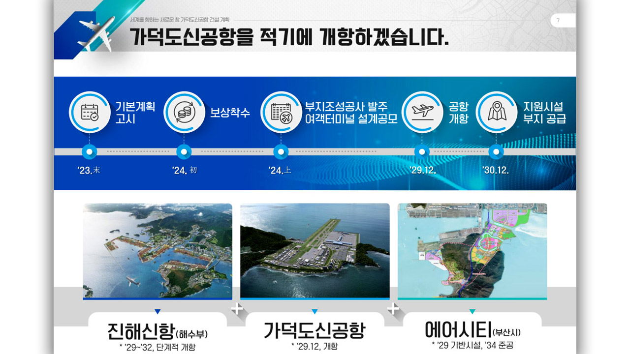 국토부, 가덕도공항 건설 수의계약 절차 중단‥2029년 개항 빨간불