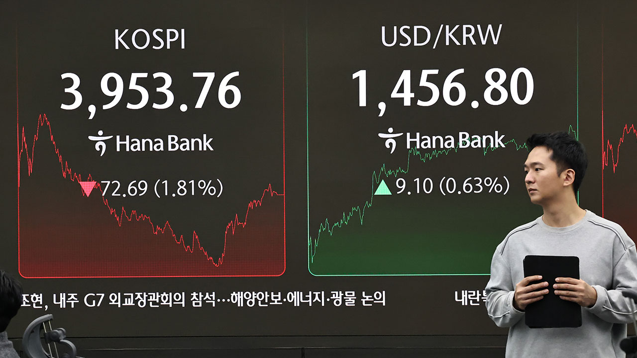 환율, 외국인 순매도에 7개월 만에 최고치‥1,456.9원