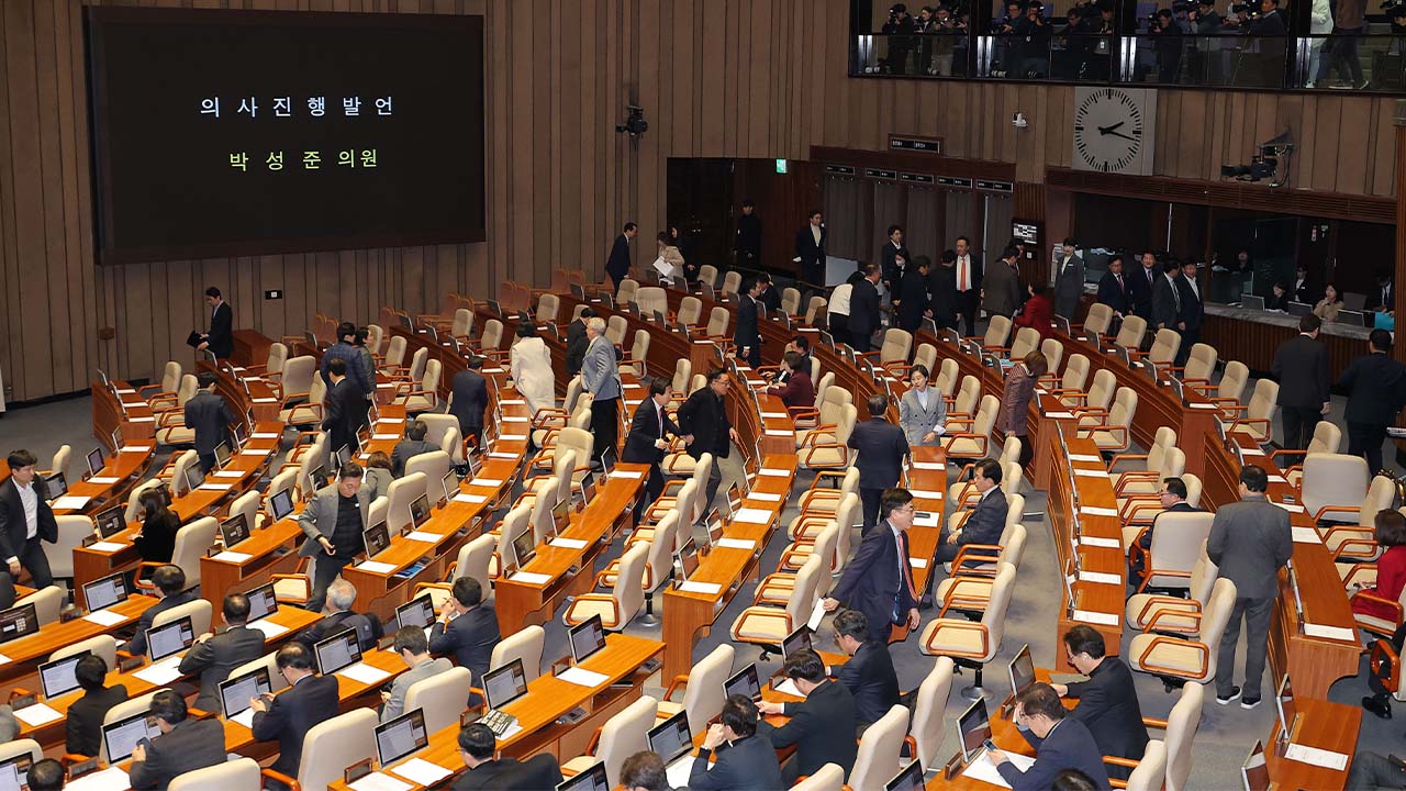 '마은혁 임명 촉구결의안' 국회 본회의 의결‥여당, 반발 퇴장