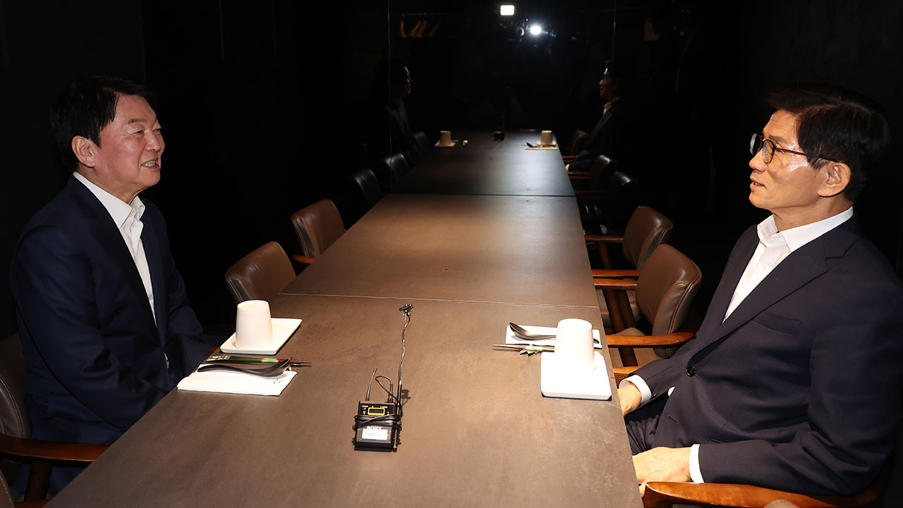 김문수, '경선 탈락' 안철수와 오찬 회동‥안철수 "특정 후보 지지 뜻 아냐"