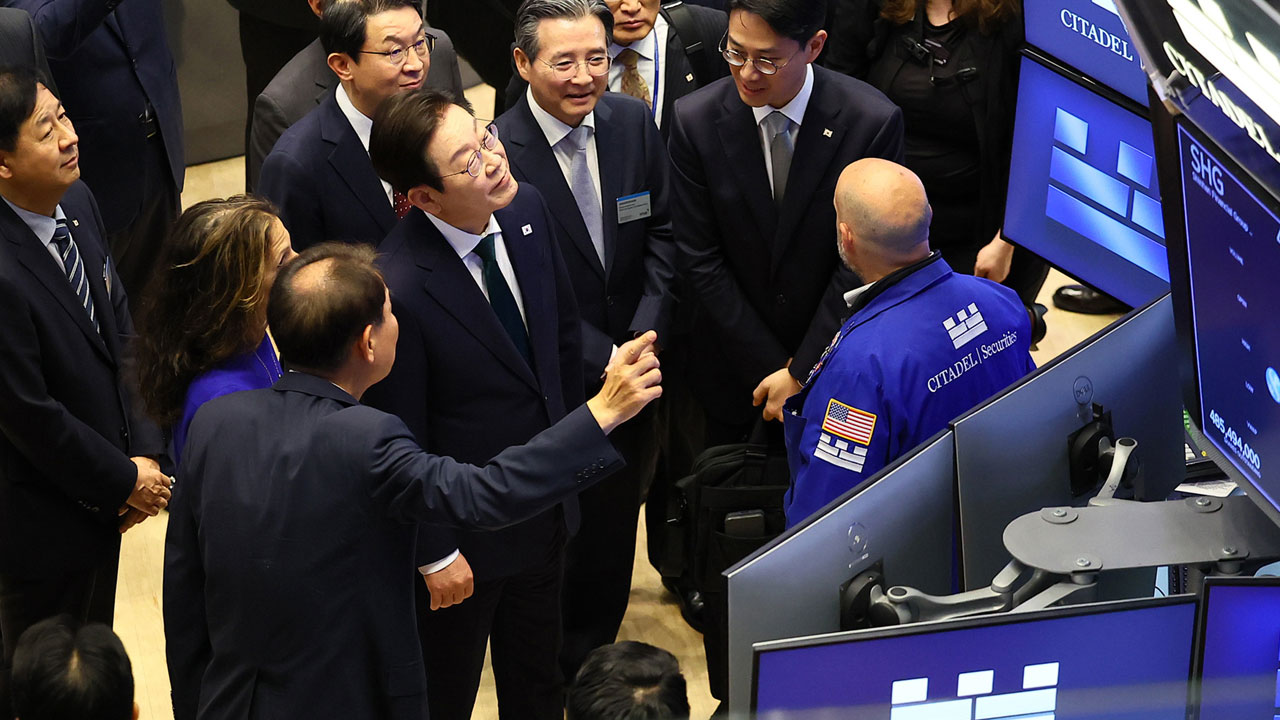 이 대통령, 미 '금융계 거물들'에게 투자요청 "한국 주식 저평가 원인 해소할 것"