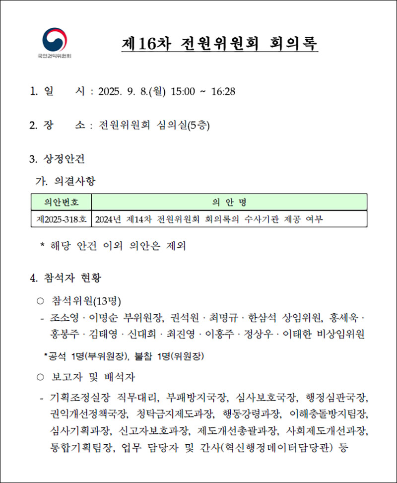 [단독] 검찰은 되고 공수처는 안 되고?‥자료제출도 권익위 입맛대로