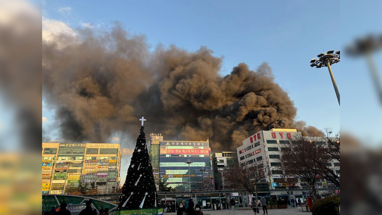 성남 상가건물 화재 진화 종료‥"35명 연기흡입"