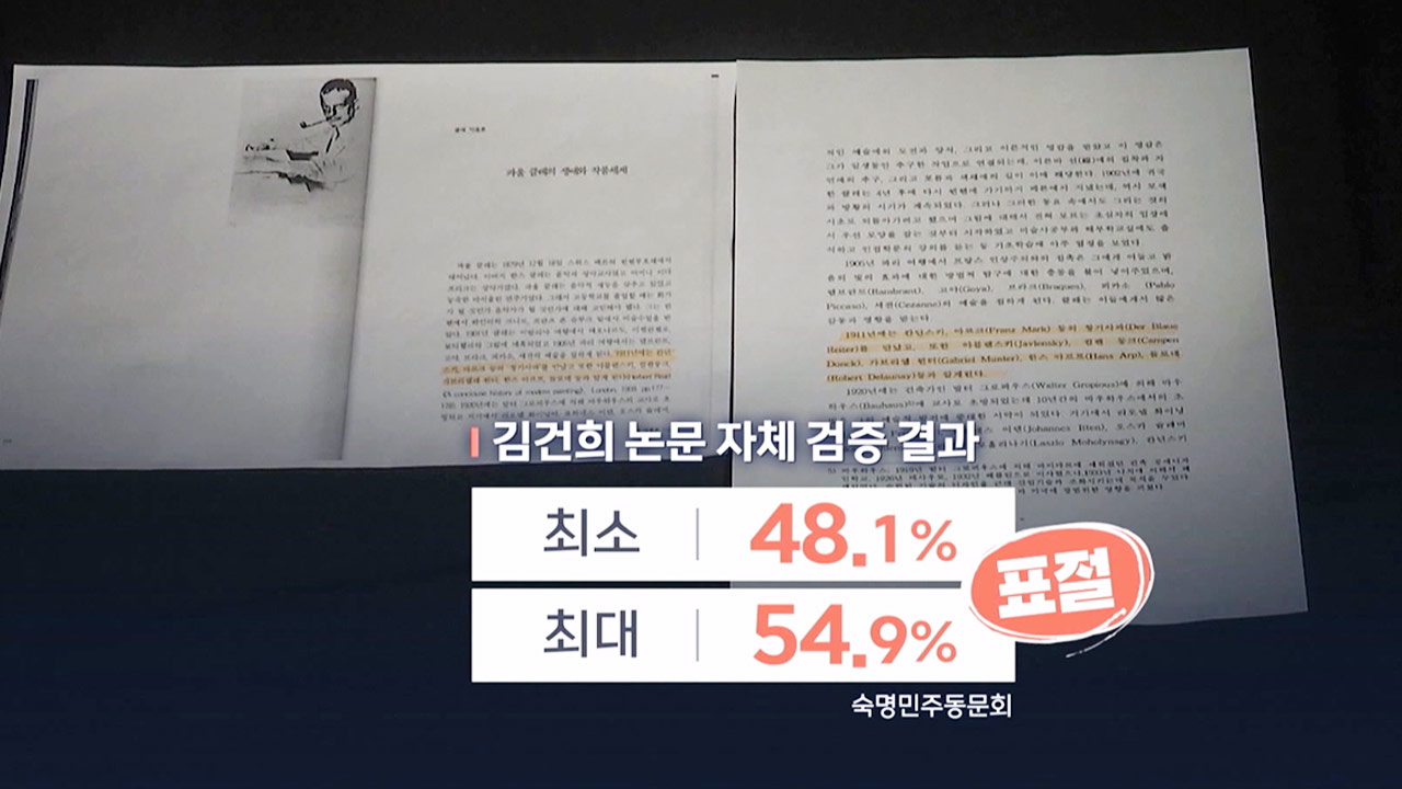 숙명여대, 김건희 여사 논문 표절 잠정 결론‥심사 결과 통보