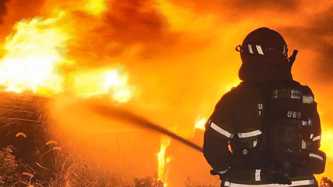 인천 강화군 야산 화재‥펜션서 불씨 날아와