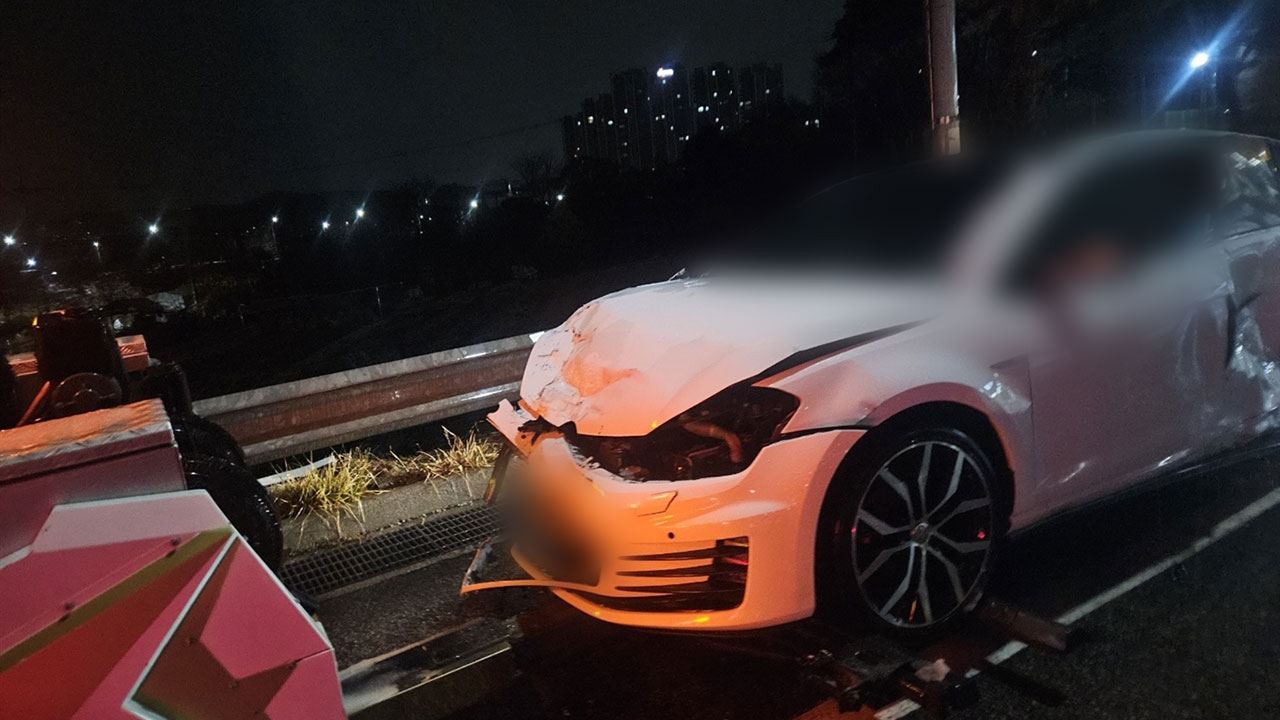 당진대전고속도로서 '빗길 미끄러짐' 5중 추돌