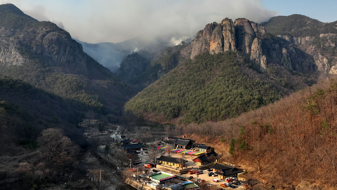산불로 주왕산 국립공원 1천 헥타르 피해 추정‥지리산 국립공원에도 산불 진입