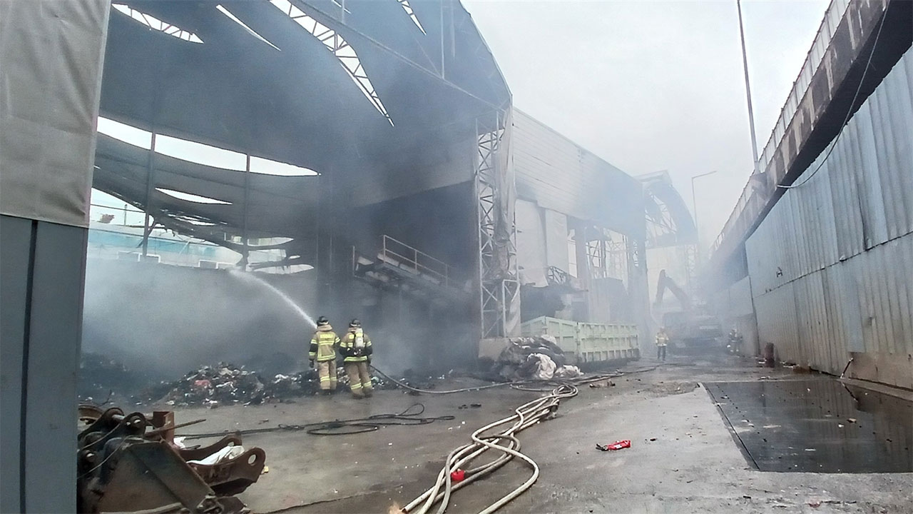 인천 서운동 자원순환시설 화재‥다친 사람 없어