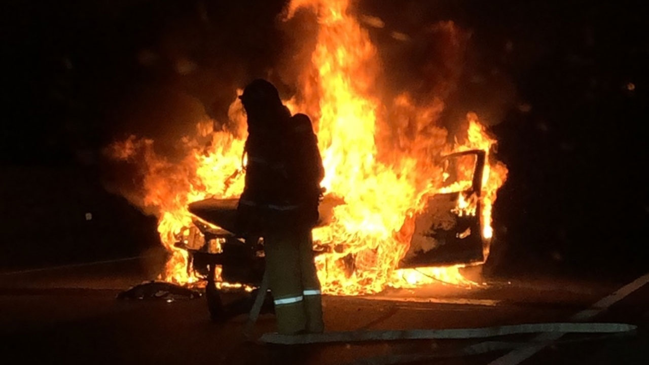 서해안고속도로 홍성휴게소 인근 차량 사고‥"고라니 피하려다"