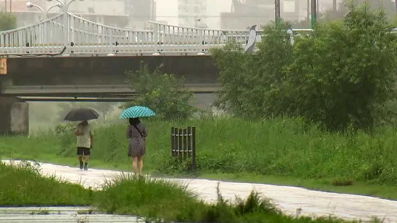 호우로 임진강 필승교 수위 1미터 넘어‥"야영객 안전 장소 대피" 주의