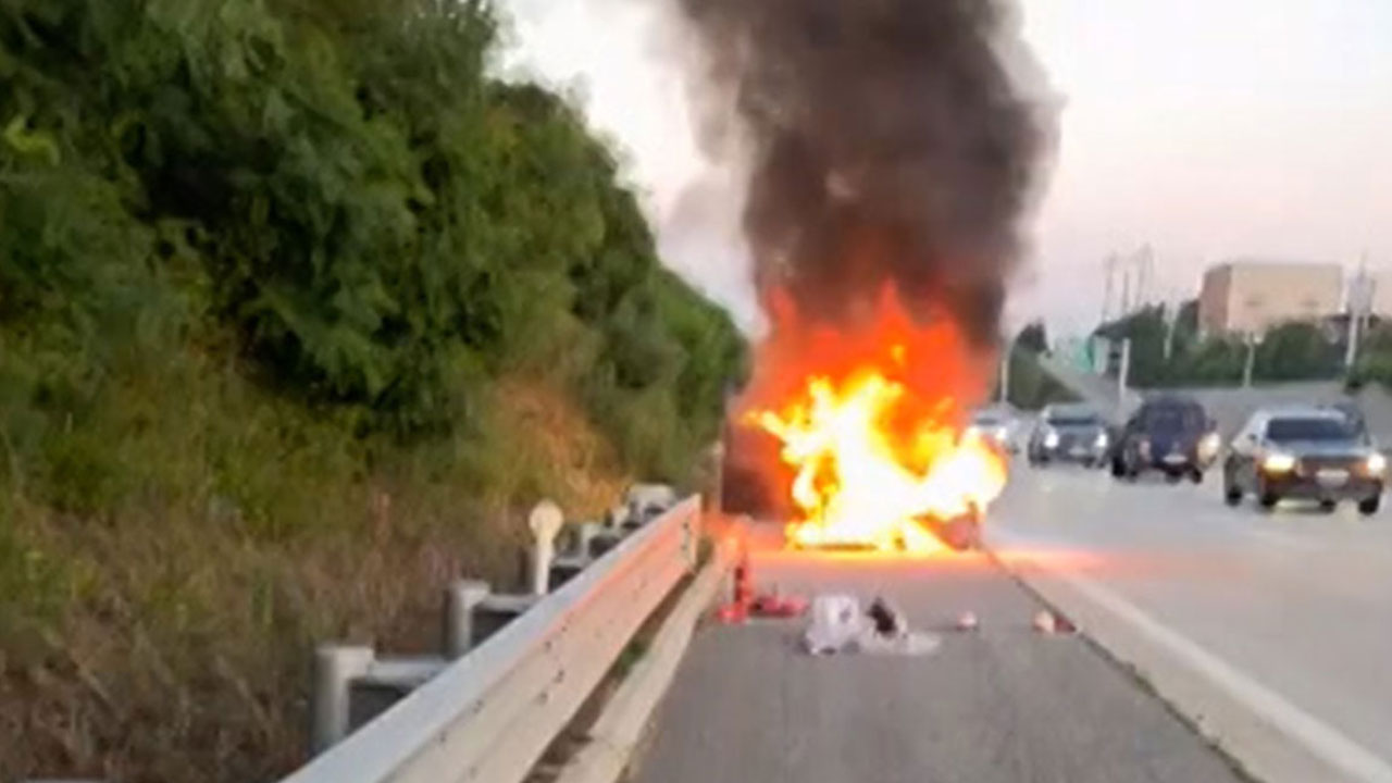 서울문산고속도로 달리던 승용차 불‥다친 사람 없어