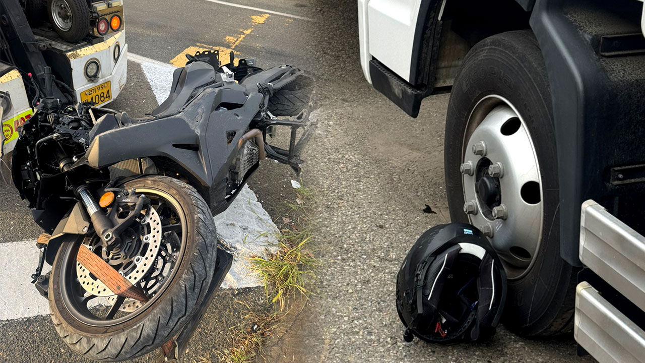 수도권제1순환도로 송내나들목서 오토바이 추락‥2명 사상