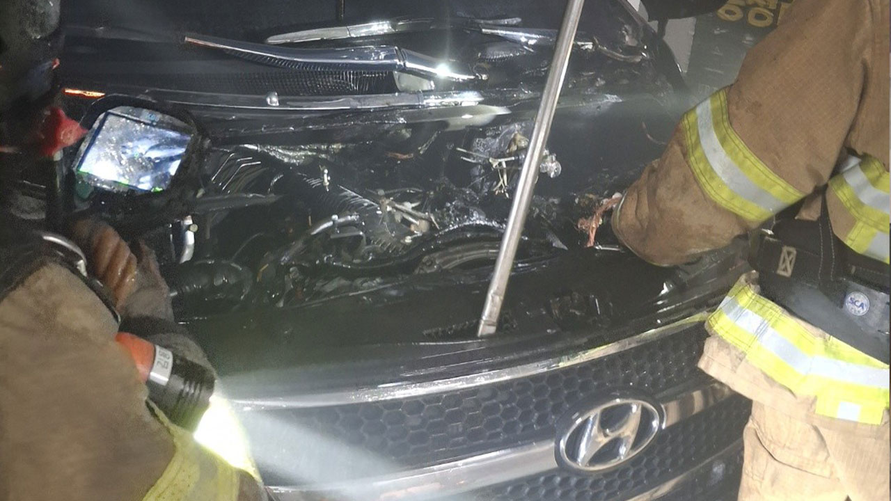 수원 홈플러스 주차장에서 화재‥150여 명 대피