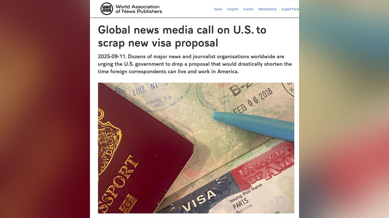 세계 언론계 "美, 외국 언론인 비자 기간 단축 철회하라"