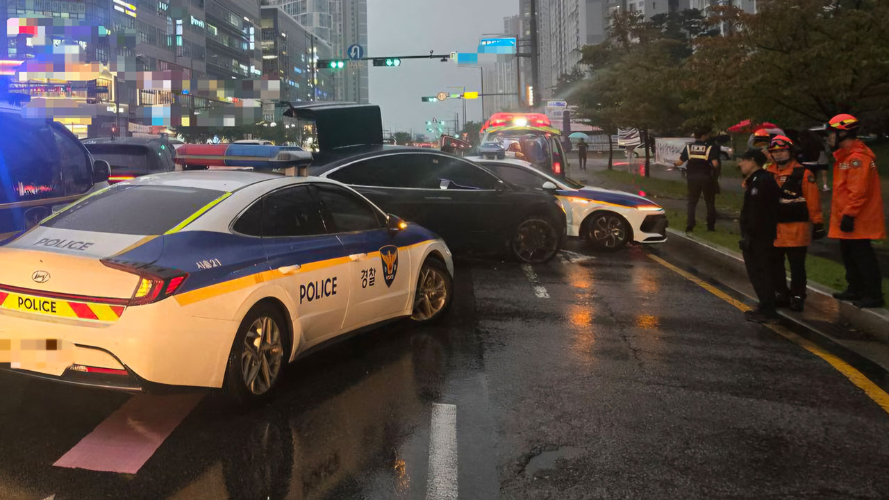 테슬라 차량 훔쳐 달아난 20대 검거‥경찰관 등 5명 부상