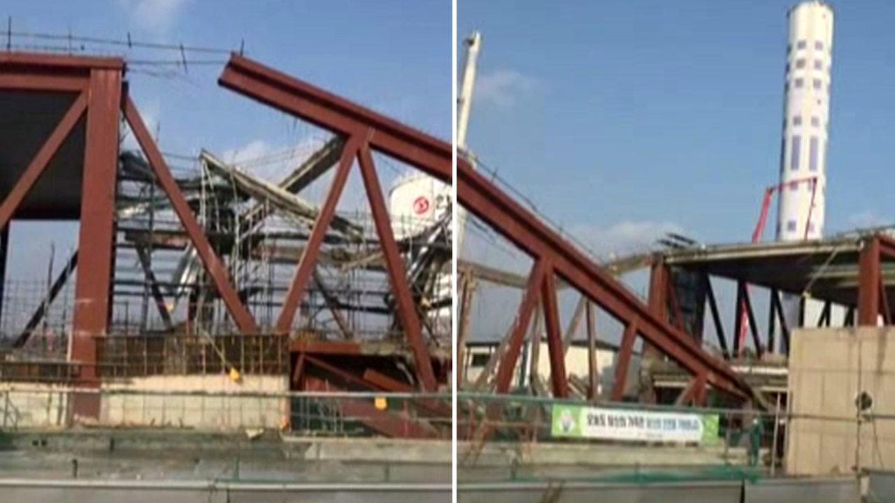 광주 도서관 공사 중 구조물 붕괴‥4명 매몰 추정 