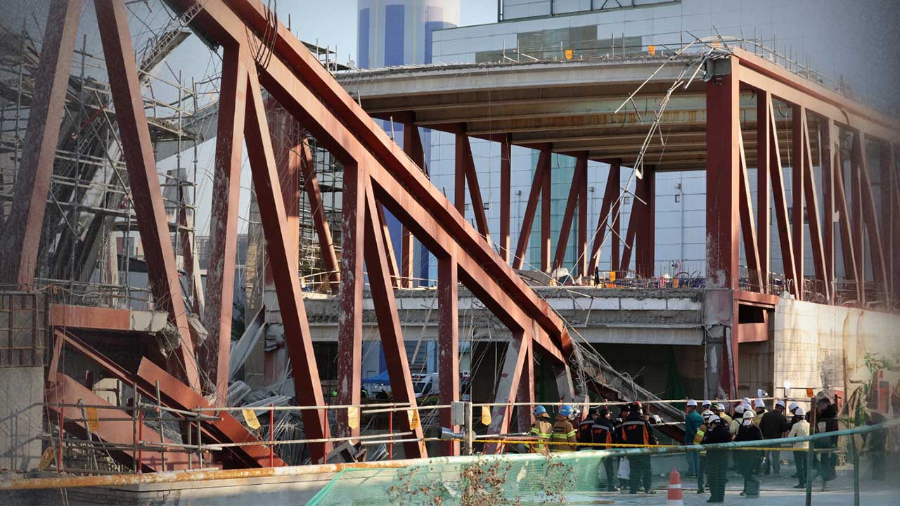 광주경찰청, 공공도서관 공사장 붕괴 사고 합동감식 