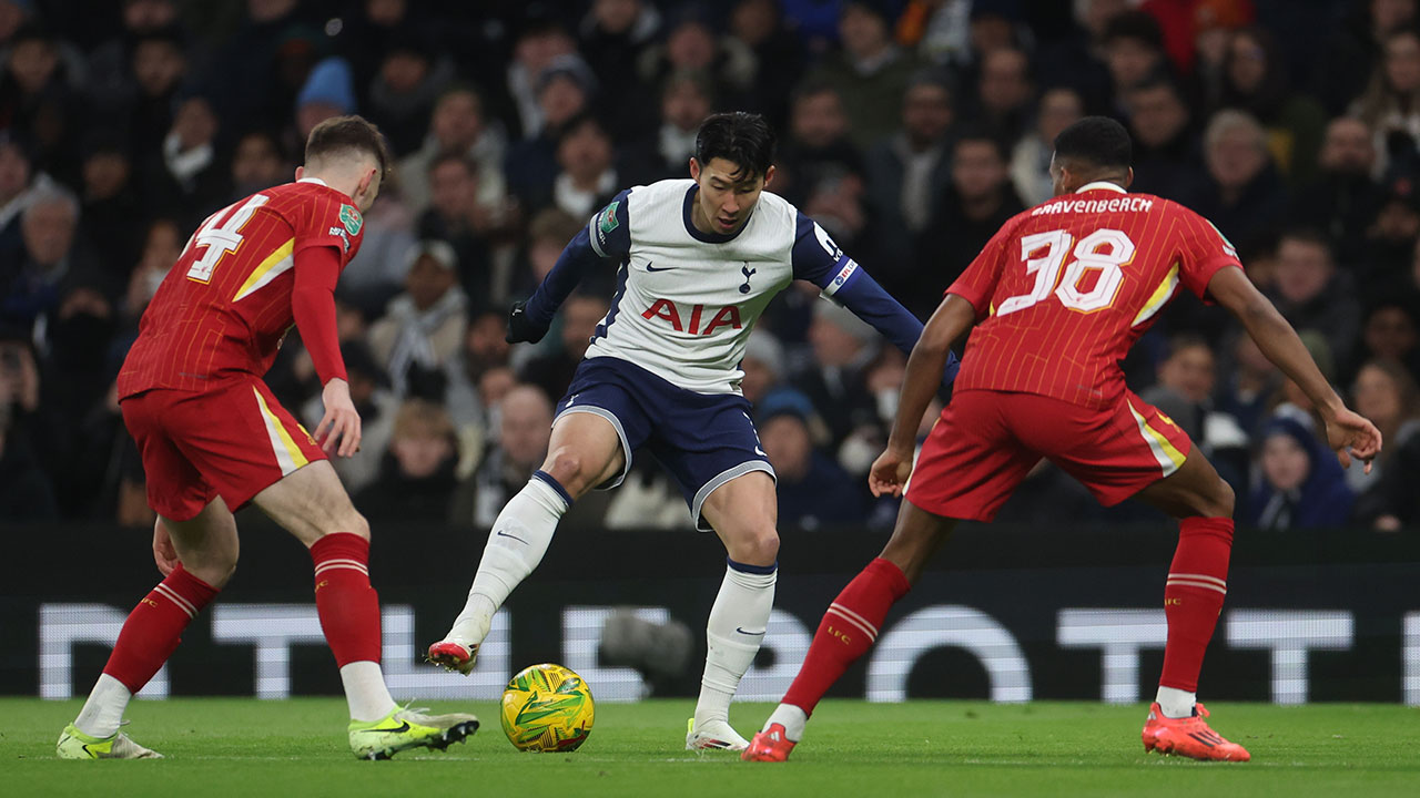 '손흥민 72분' 토트넘, 리그컵 4강 1차전서 리버풀에 1-0 승리