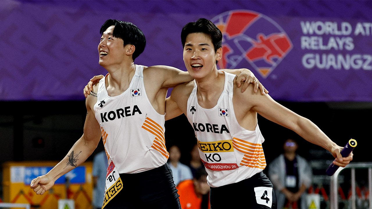 남자 400m 계주팀, 세계육상릴레이선수권에서 한국 신기록‥38초56