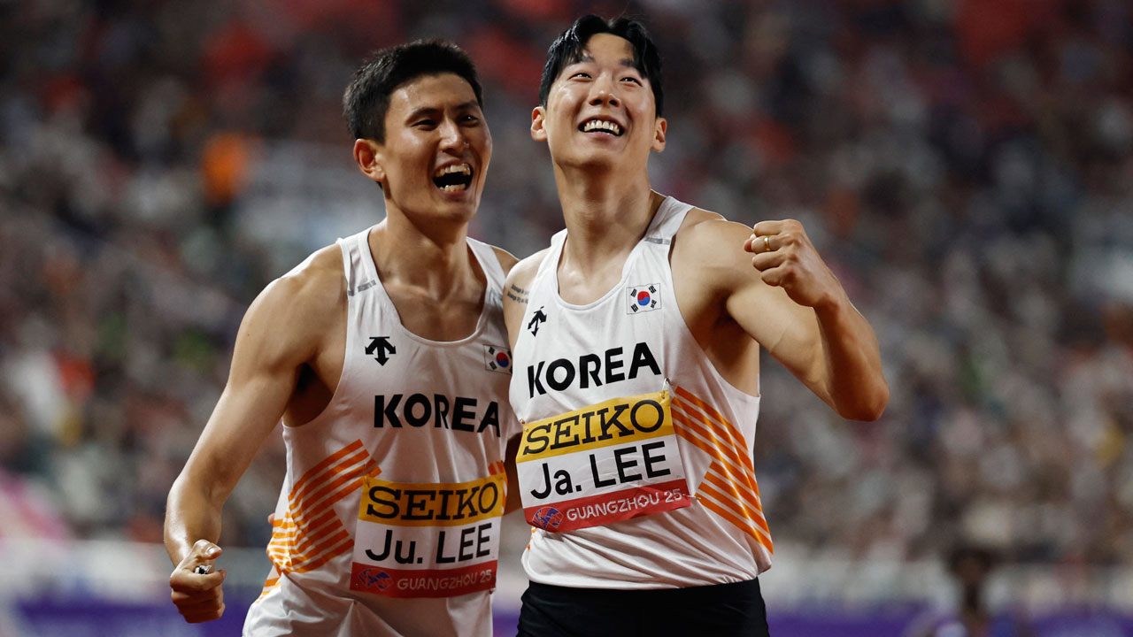 남자 400m 계주팀, 한국신기록 경신..세계선수권 출전권 획득은 실패