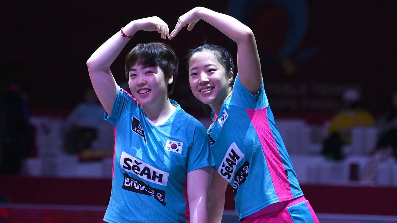 탁구 신유빈·유한나, 세계선수권 여자복식 결승 진출 좌절‥동메달 확정