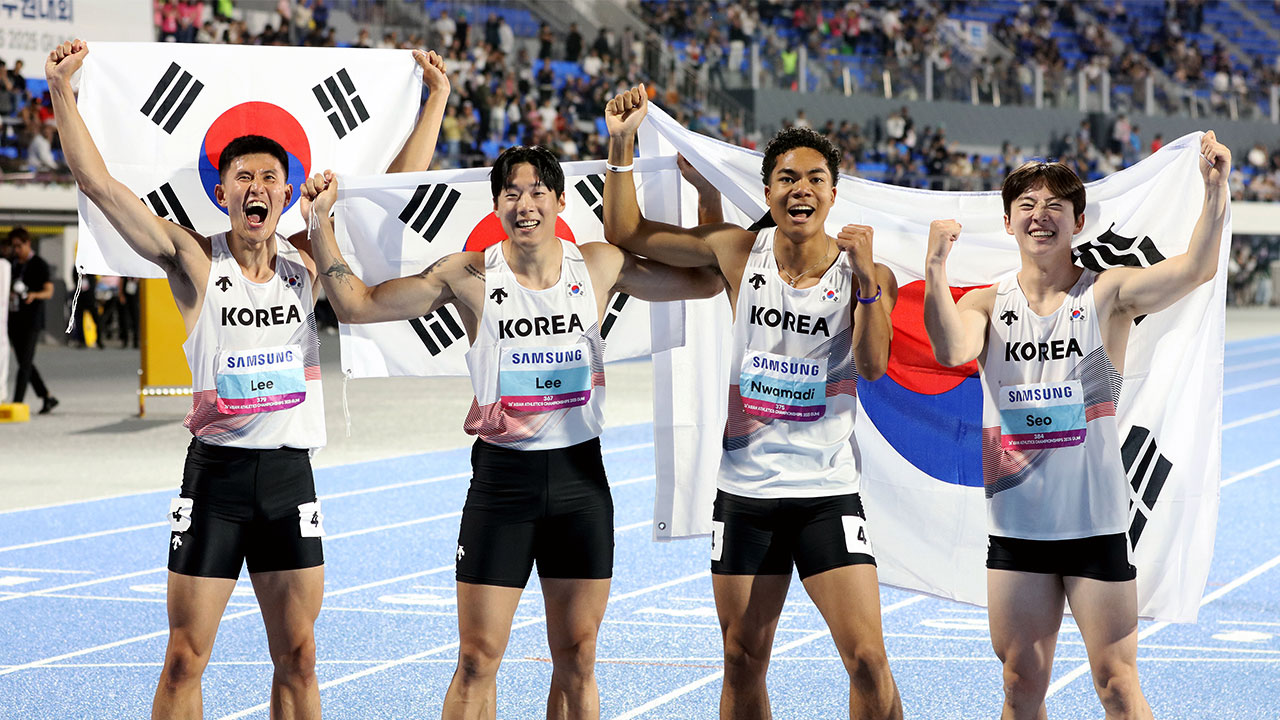 육상 남자 400m 계주, 한국 신기록으로 아시아선수권 '사상 첫 금메달'
