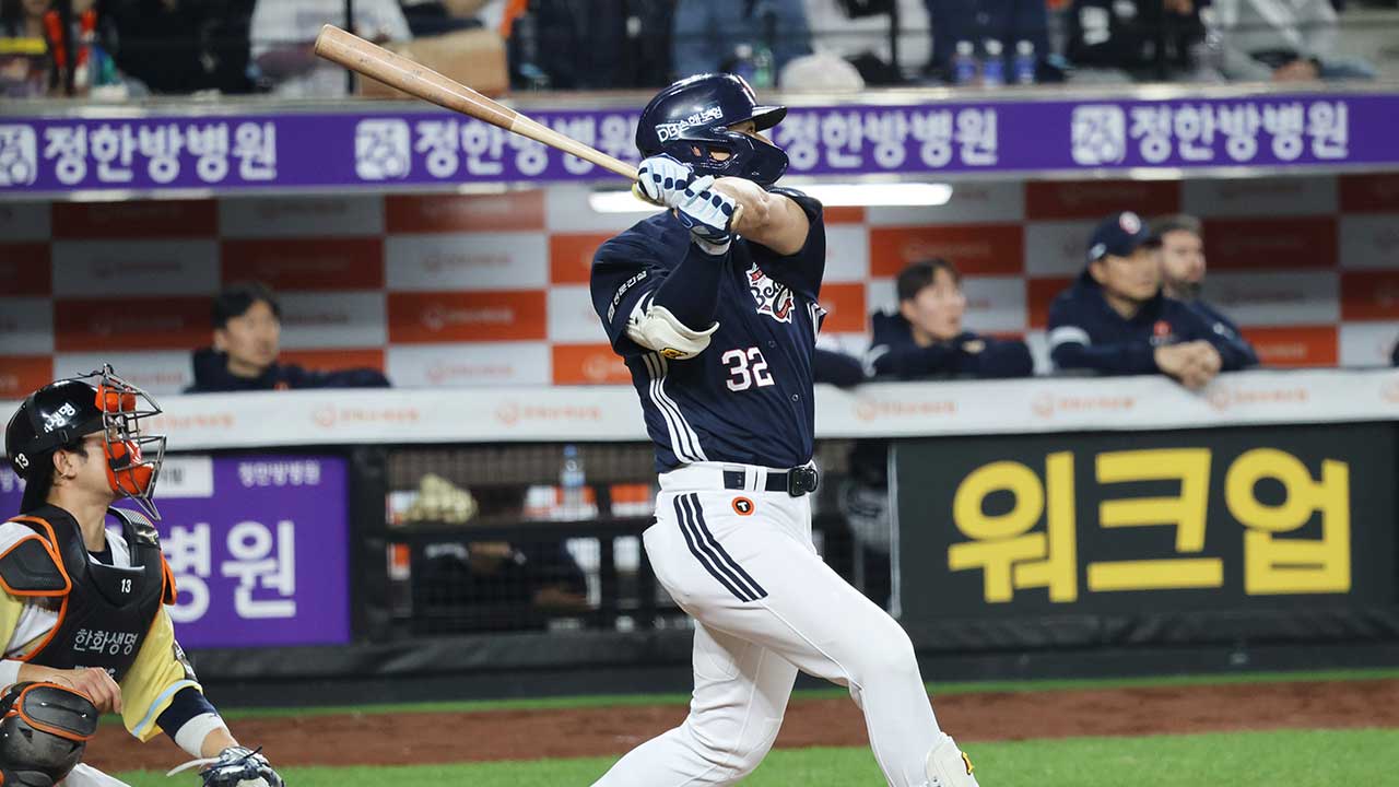 프로야구 두산 김재환, 통산 274호 홈런으로 구단 신기록 작성