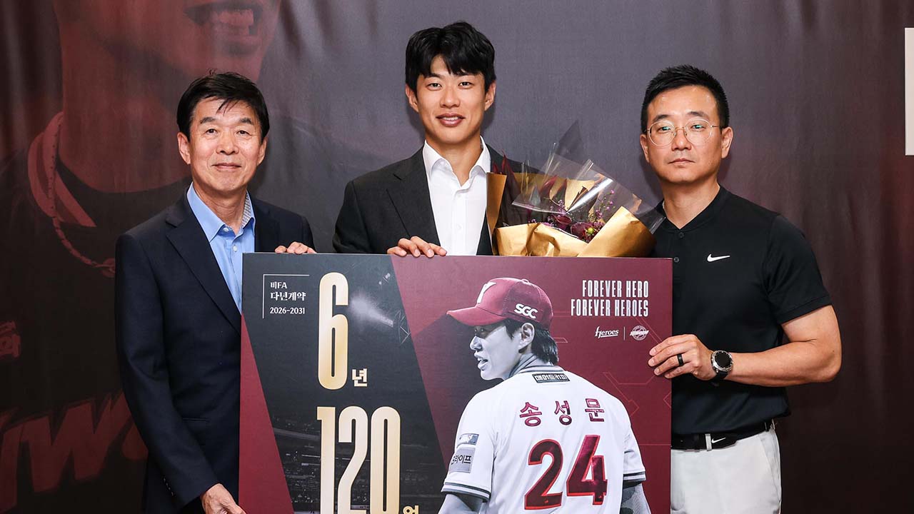 프로야구 키움, 송성문과 6년 총액 120억 원에 다년 계약 체결